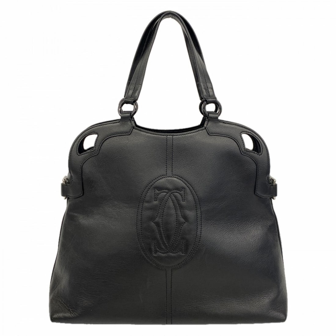 Cartier Marcello Leather Handbag, Black, for Women: --- Catalog ---Category: SizeSize (HxWxD): 31cm x 39.5cm x 13cm / 12.2'' x 15.55'' x 5.11''Category: DesignType: HandbagColor: BlackGender: WomenMaterial: Leather Hardware Color: SilverCategory: Gener