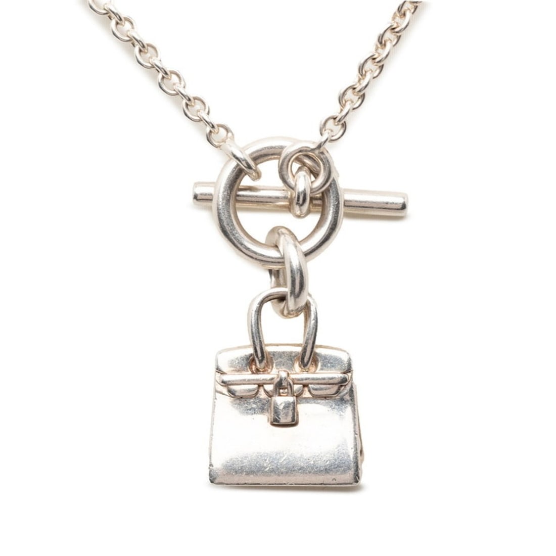 Hermes Amulette Birkin Pendant Necklace SV925 Silver Women's HERMES (1 of 12)