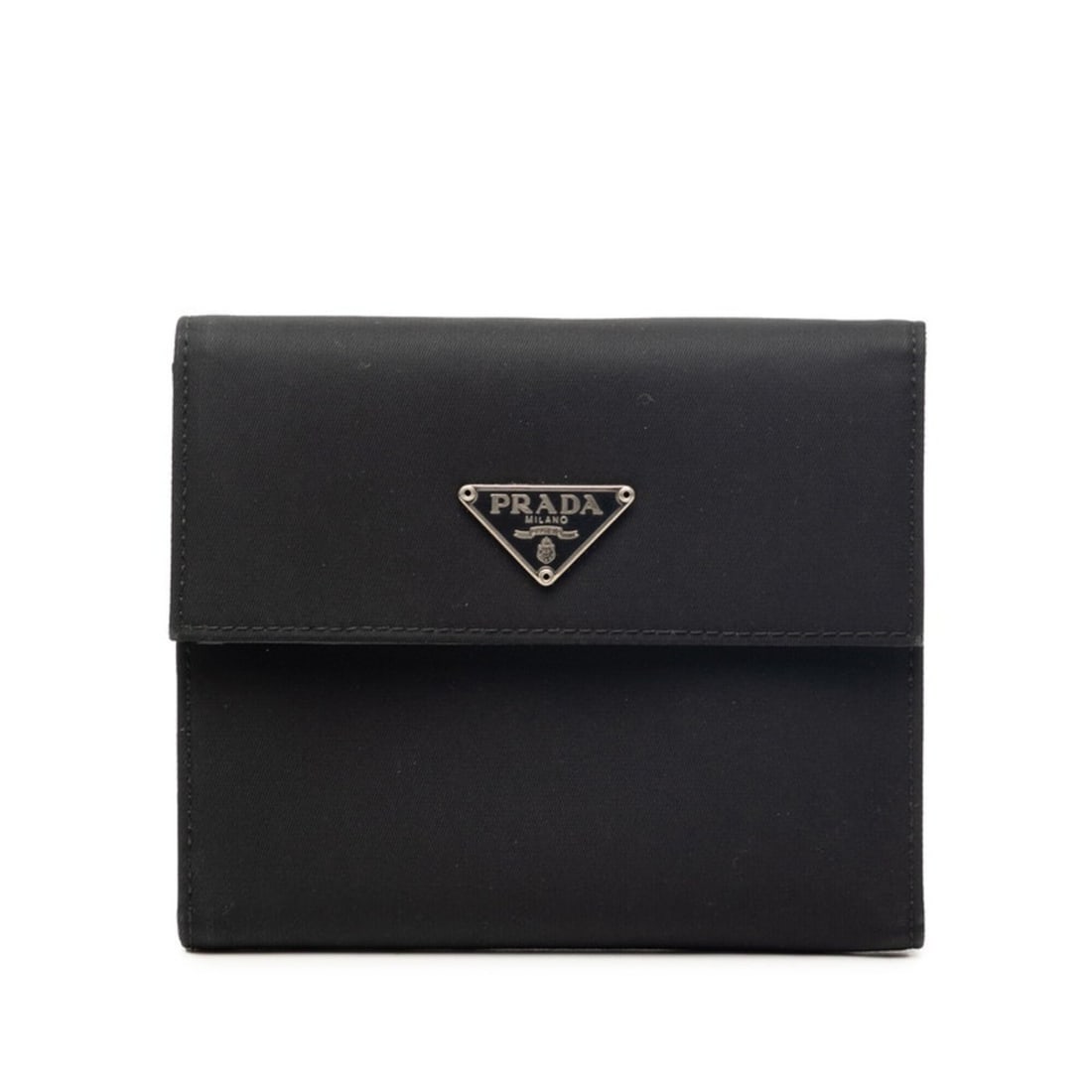 Prada Tri-fold Wallet with Triangle Logo Plate, M170, Nero Black Nylon Leather, Women's PRADA: --- Catalog ---Category: SizeSize (HxWxD): 11cm x 13cm x 1.5cm / 4.33'' x 5.11'' x 0.59''Category: DesignType: Wallet (tri-fold)Color: BlackGender: WomenMaterial: Nylon , Leather Category: GeneralMPN: