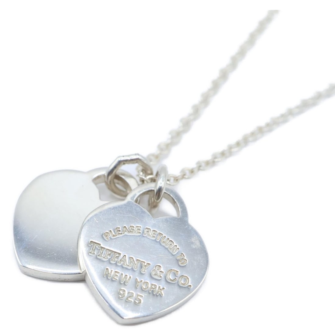 TIFFANY&Co. Tiffany & Co. Return to Mini Double Heart Tag Necklace 925 2.9g Silver Women's: --- Catalog ---Category: SizeNeck Circumference: 40 cm / 15.74''Category: DesignColor: SilverGender: WomenMaterial: Silver 925Necklace Type: NecklaceCategory: GeneralBrand: Tiffany--- Item List ---Sec