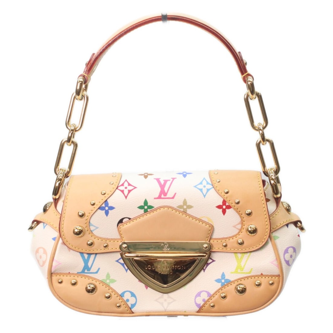 LOUIS VUITTON M40127 Monogram Multicolor Blanc Marilyn Shoulder Bag (White) Women's: --- Catalog ---Category: SizeSize (HxWxD): 14cm x 23cm x 11cm / 5.51'' x 9.05'' x 4.33''Category: DesignType: Shoulder bagColor: Blanc, WhiteGender: WomenMaterial: Monogram Multicolore Category: Gener
