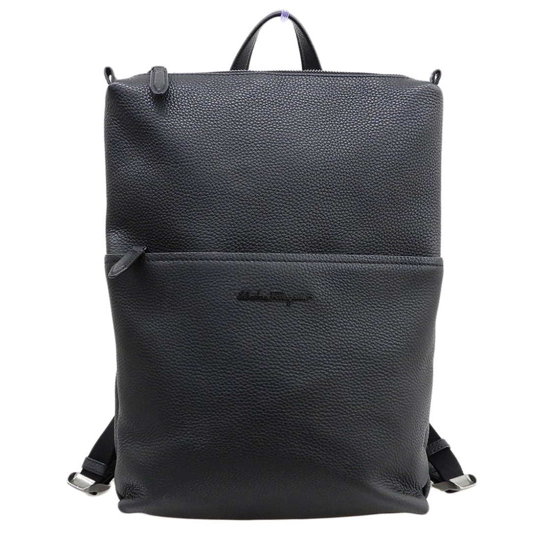 Salvatore Ferragamo Leather Backpack, Black, Men's, Excellent Condition, Item Number 240785: --- Catalog ---Category: SizeSize (HxWxD): 39cm x 27.5cm x 7cm / 15.35'' x 10.82'' x 2.75''Category: DesignType: BackpackColor: BlackGender: MenMaterial: Leather Category: GeneralBrand: Salvatore Ferr