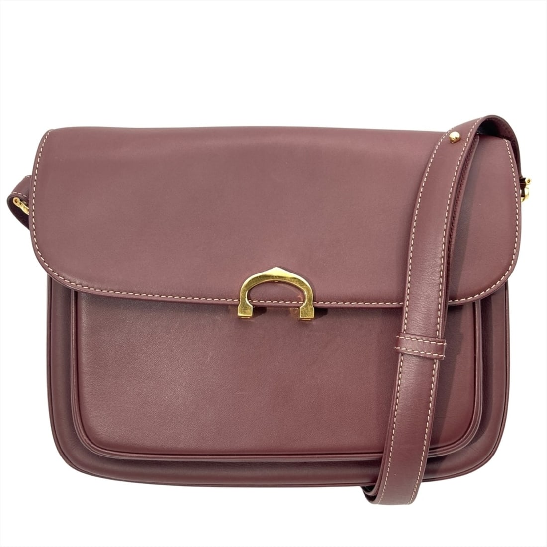 Cartier Must Line Shoulder Bag, Leather, Wine Red, Gold Hardware, Women's: --- Catalog ---Category: SizeSize (HxWxD): 17cm x 24cm x 6cm / 6.69'' x 9.44'' x 2.36''Category: DesignType: Shoulder bagColor: Wine redGender: WomenMaterial: Leather Category: GeneralBrand: Cartier--