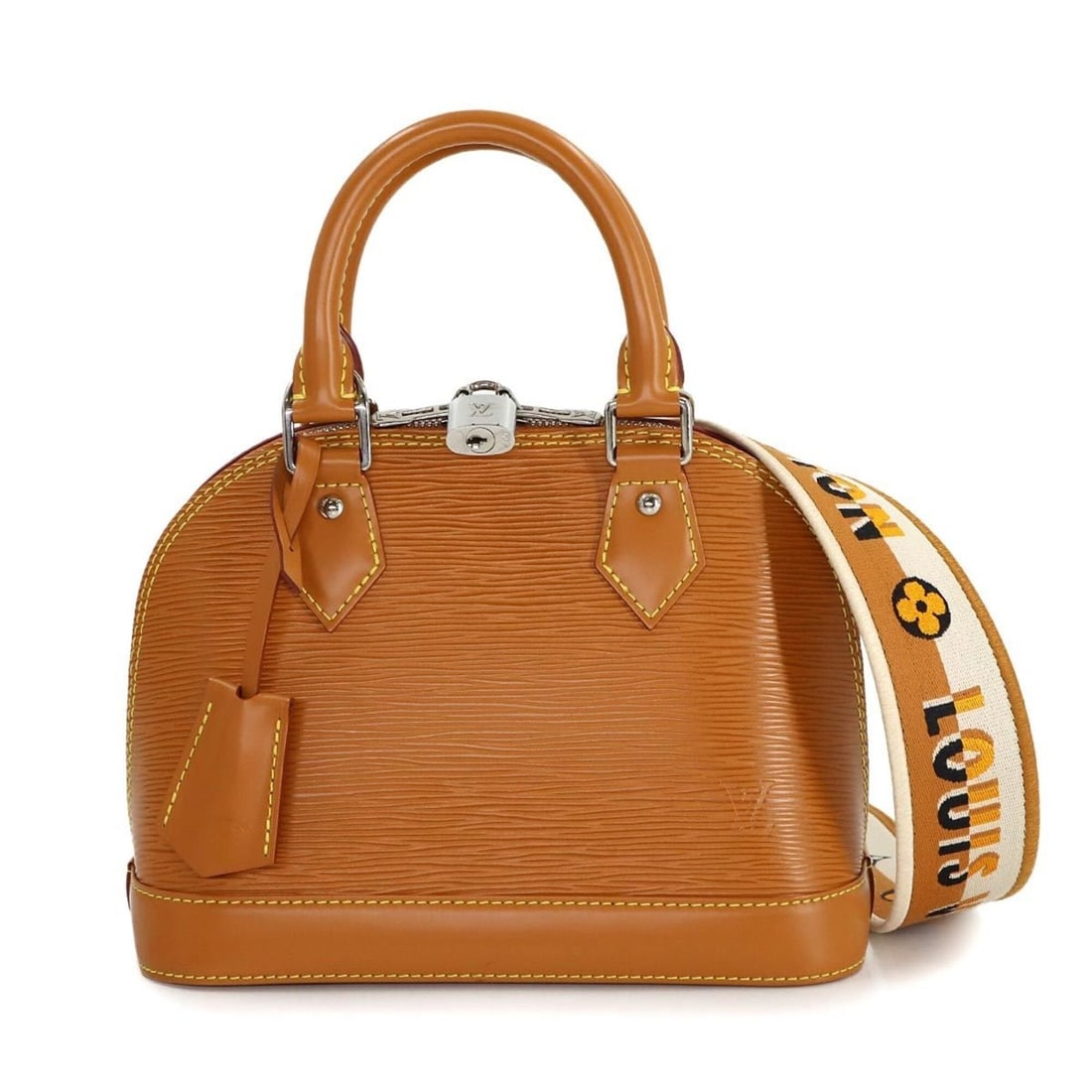 Louis Vuitton Epi Alma BB 2-way Handbag/Shoulder Bag, Leather, Honey Gold, M57540, RFID: --- Catalog ---Category: SizeSize (HxWxD): 18cm x 23.5cm x 11.5cm / 7.08'' x 9.25'' x 4.52''Category: DesignType: HandbagColor: BrownGender: WomenMaterial: Epi leather Category: GeneralMPN: M57540Bran
