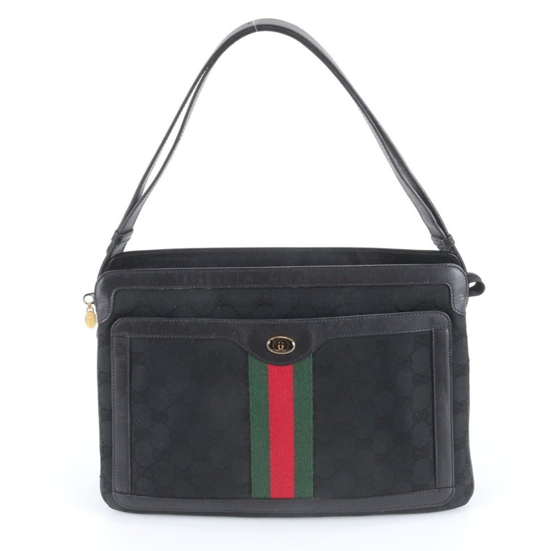 Vintage Old Gucci GG Canvas Sherry Line Leather 2-Way Shoulder Bag, Crossbody Bag for Women (1 of 12)