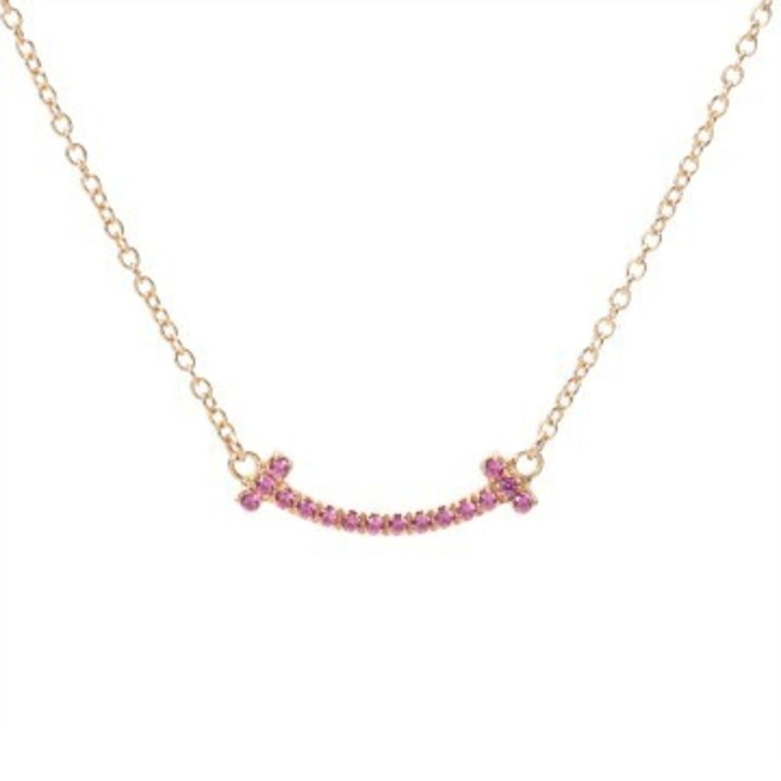 TIFFANY&Co. Tiffany T Smile Necklace Mini Women's 18K Pink Gold (PG) A Rank Used Ginzo: --- Catalog ---Category: SizePendant Size: 3.5mm x 16mm / 0.13'' x 0.62''Neck Circumference: 41 cm - 46 cm / 16.14'' - 18.11''Category: DesignGender: WomenMaterial: Pink gold (18K)Necklace Type: Neckl