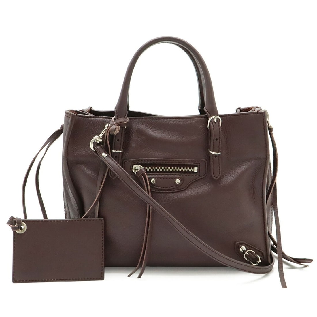 BALENCIAGA Paper Mini Handbag Shoulder Bag Leather Burgundy 357333: --- Catalog ---Category: SizeSize (HxWxD): 17.5cm x 22cm x 9.5cm / 6.88'' x 8.66'' x 3.74''Category: DesignType: Handbag, Shoulder bagColor: BurgundyGender: WomenMaterial: Leather Category: GeneralMPN