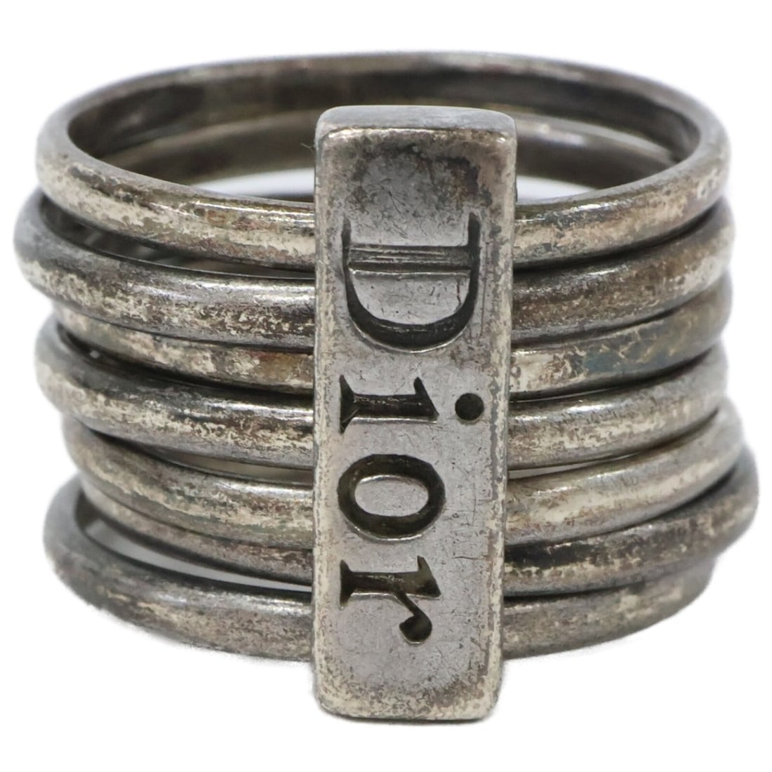 Dior Homme 925 Logo Plate 7-Ring Set, Silver, Men's (1 of 15)