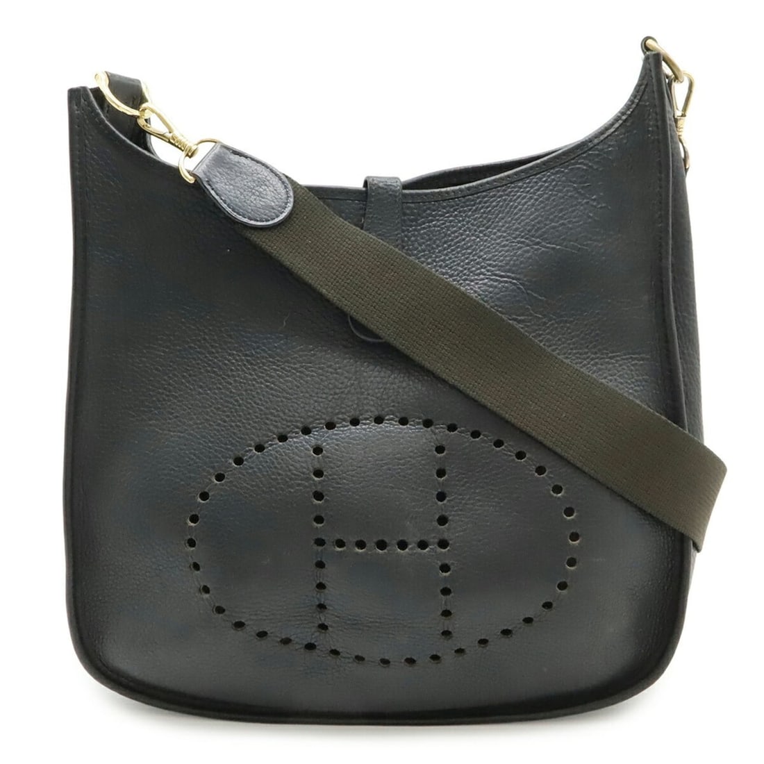 HERMES Evelyne I GM Shoulder Bag, Leather, Black, ?C Stamp: --- Catalog ---Category: SizeSize (HxWxD): 31cm x 31cm x 9cm / 12.2'' x 12.2'' x 3.54''Category: DesignType: Shoulder bagColor: BlackGender: WomenMaterial: Leather Category: GeneralBrand: Hermes--- It