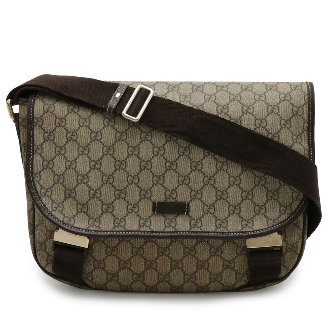 GUCCI GG Supreme Plus Shoulder Bag/Handbag, Leather, Beige/Dark Brown, 201732: --- Catalog ---Category: SizeSize (HxWxD): 26cm x 32cm x 11cm / 10.23'' x 12.59'' x 4.33''Category: DesignType: Handbag, Shoulder bagColor: Beige, Dark brownGender: Women,MenMaterial: GG Supreme Categ
