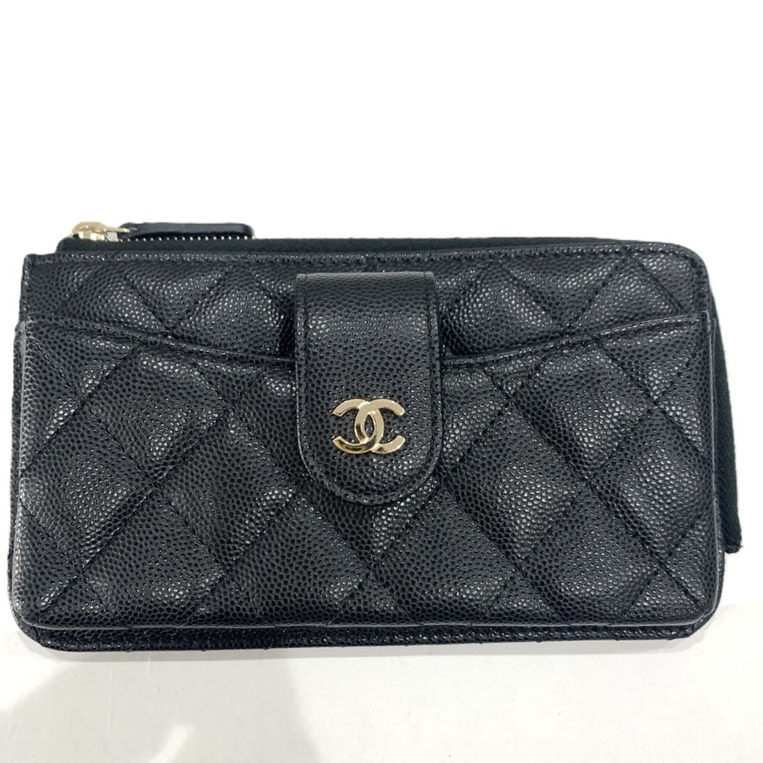 Chanel Caviar Skin Phone Card Case Timeless Classic 3 Black Matelassé CHANEL (1 of 10)