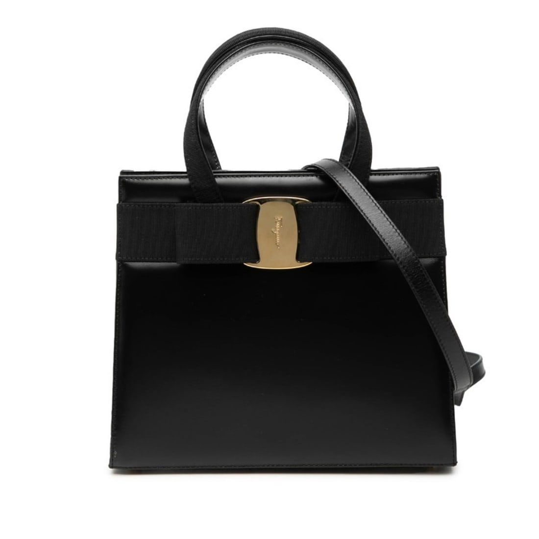 Salvatore Ferragamo Vara Ribbon Handbag Shoulder Bag 2-Way Black Leather Women's: --- Catalog ---Category: SizeSize (HxWxD): 20.5cm x 24.5cm x 9.5cm / 8.07'' x 9.64'' x 3.74''Category: DesignType: Handbag, Shoulder bagColor: BlackGender: WomenOuter Pocket: Zipper pocket Category: G