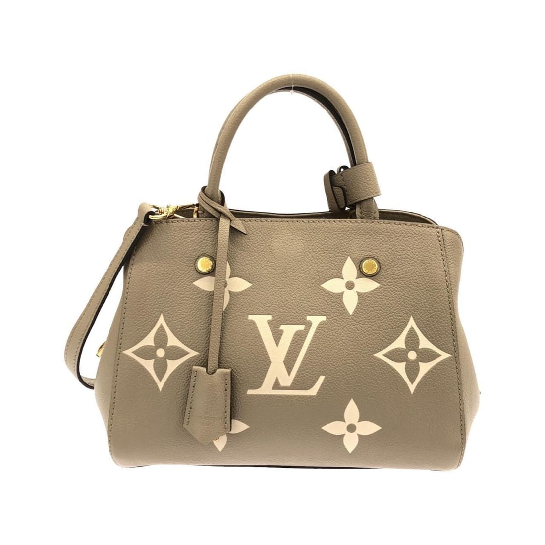 Louis Vuitton Bicolor Monogram Empreinte Montaigne BB M45489 Handbag: --- Catalog ---Category: SizeSize (HxWxD): 19cm x 29cm x 12cm / 7.48'' x 11.41'' x 4.72''Category: DesignType: HandbagColor: Cream, TourterelleGender: Women,MenMaterial: Leather Category: GeneralBrand