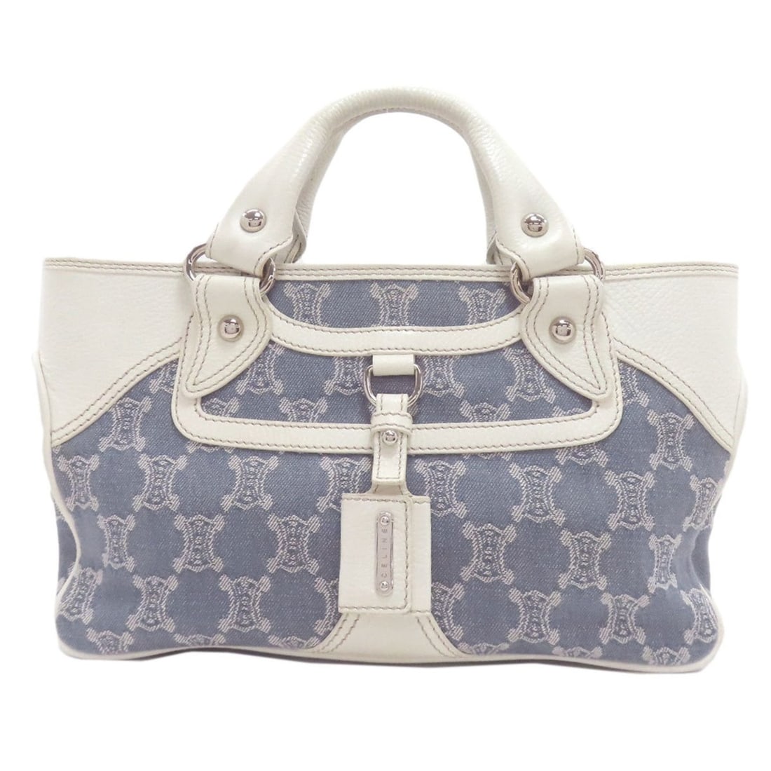 Celine Boogie Bag Handbag Denim/Leather Women's CELINE: --- Catalog ---Category: SizeSize (HxWxD): 20cm x 31cm x 13cm / 7.87'' x 12.2'' x 5.11''Category: DesignType: HandbagColor: Light blue, WhiteGender: WomenMaterial: Denim , Leather Category: GeneralBra