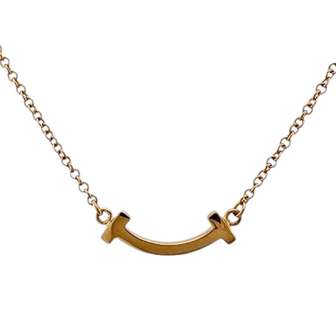 Tiffany & Co. T Smile Necklace, 18K Gold, Women's.: --- Catalog ---Category: SizeWidth: 1mm / 0.04''Weight: 2.3g / 0.08oz.Pendant Size: 4.5mm x 14mm / 0.17'' x 0.55''Neck Circumference: 46 cm / 18.11''Category: DesignColor: Gold, Pink goldGender: Women