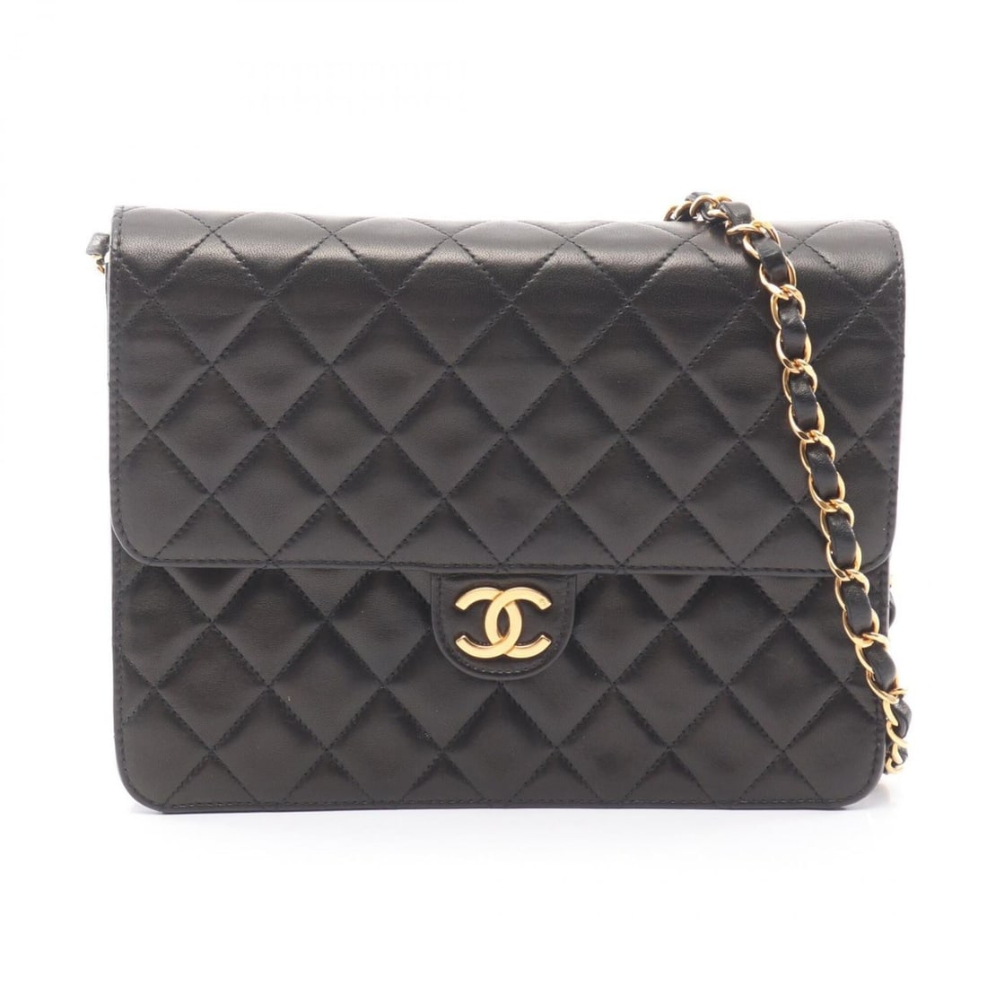 Chanel Matelassé Single Flap Push-Lock Shoulder Bag/Handbag, Lambskin Leather, Women's, Black: --- Catalog ---Category: SizeSize (HxWxD): 17.5cm x 22cm x 6cm / 6.88'' x 8.66'' x 2.36''Category: DesignType: Handbag, Shoulder bagColor: BlackGender: WomenMaterial: Leather Leather/Fur Type: Lambski
