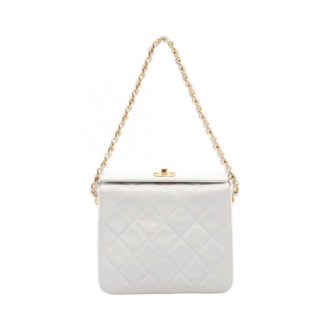 Chanel Matelassé Handbag, Lambskin Leather, Women's, White: --- Catalog ---Category: SizeSize (HxWxD): 13cm x 16cm x 7.5cm / 5.11'' x 6.29'' x 2.95''Category: DesignType: HandbagColor: WhiteGender: WomenMaterial: Leather Leather/Fur Type: LambskinCategory: Gen