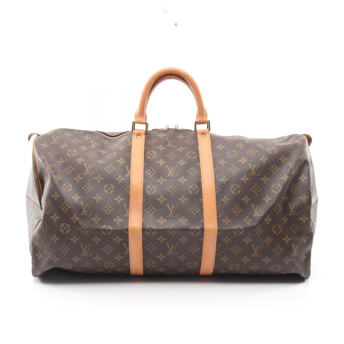 Louis Vuitton Keepall 55 Boston Bag Handbag, Coated Canvas and Leather, Monogram Pattern, Men's: --- Catalog ---Category: SizeSize (HxWxD): 30cm x 56cm x 25cm / 11.81'' x 22.04'' x 9.84''Category: DesignType: Boston bag, HandbagColor: Brown, MonogramGender: Men,WomenMaterial: Coated canvas , Leat