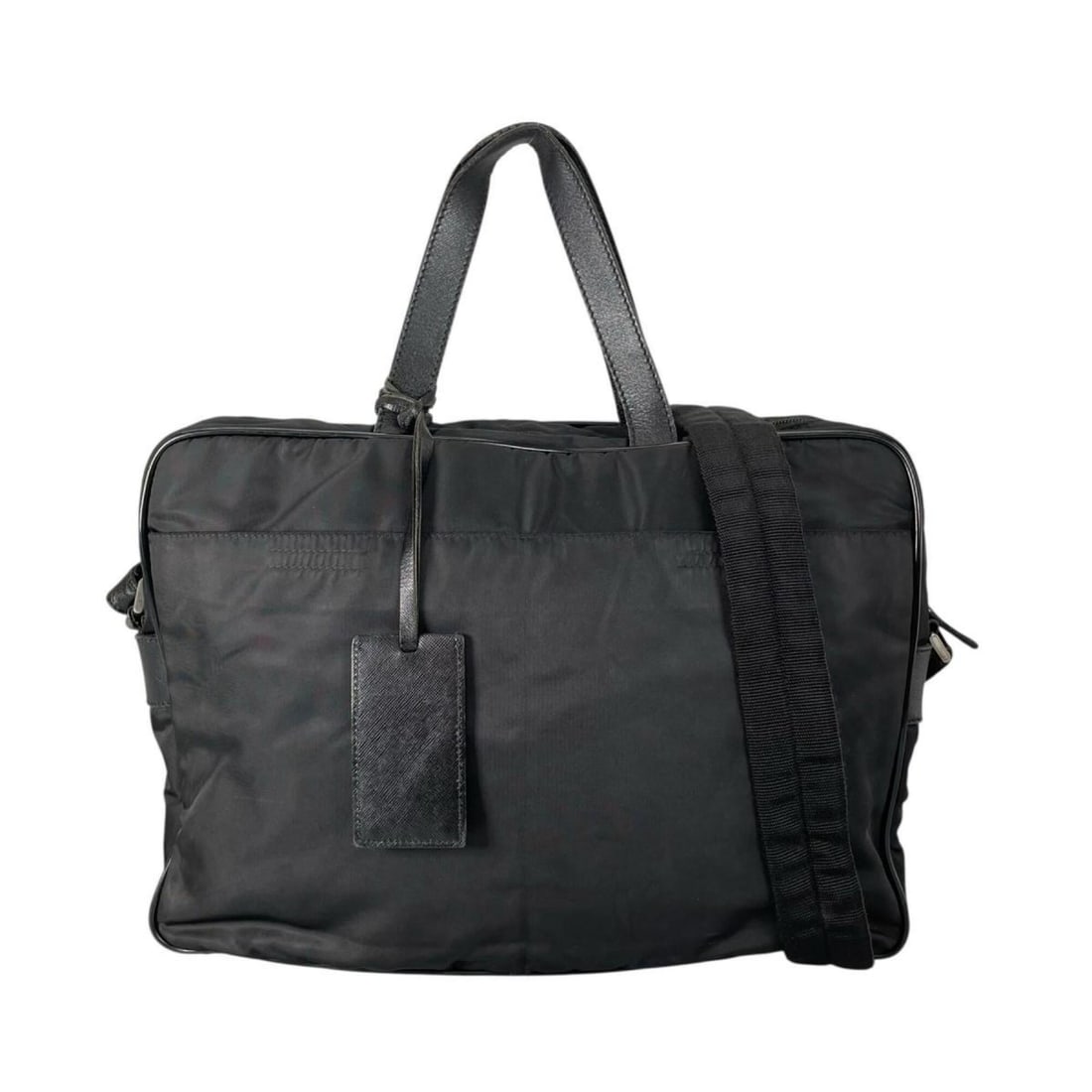 Prada PRADA Shoulder Bag Business Briefcase Triangle Logo Nylon Black: --- Catalog ---Category: SizeWeight: 1.1kg / 2.42lb.Strap Drop: 1.2m / 47.24''Handle Drop: 15.00cm / 5.91''Size (HxWxD): 29cm x 40cm x 10cm / 11.41'' x 15.74'' x 3.93''Strap Length: 120cm / 47.24''Han