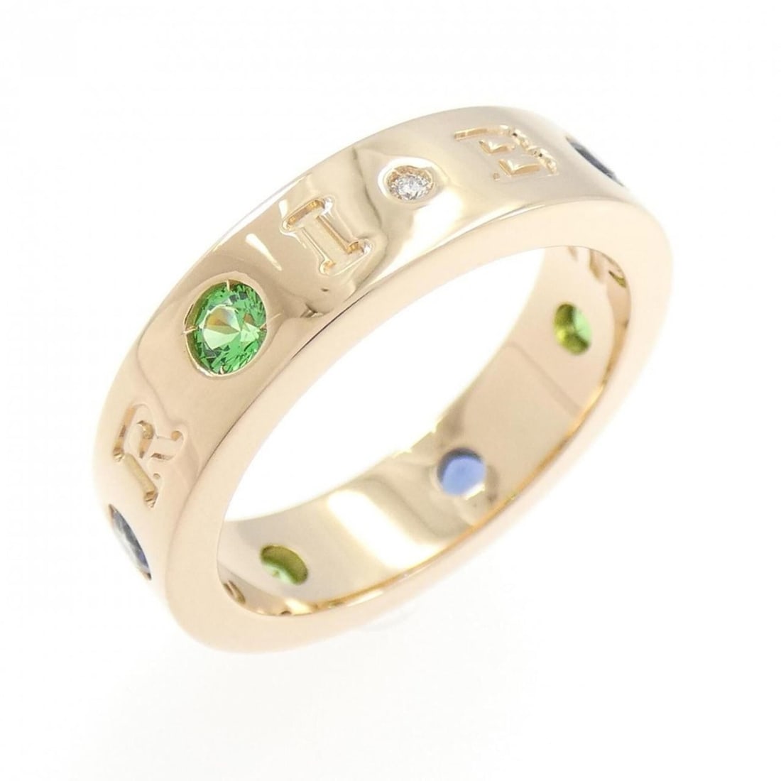 Bvlgari Ring: --- Catalog ---Category: SizeUS Size: 6.5Brand Size: 53Category: DesignType: Band ringColor: Pink goldStone: Diamond, Garnet, SapphireGender: WomenMaterial: Pink gold (18K)Category: GeneralMPN: AN8576