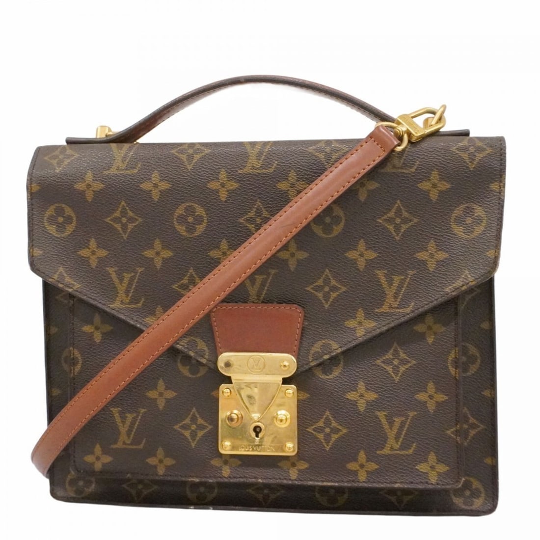 Louis Vuitton Monogram Monceau 28 Handbag M51185 Brown 2-way bag for women: --- Catalog ---Category: SizeSize (HxWxD): 22cm x 27.5cm x 7cm / 8.66'' x 10.82'' x 2.75''Category: DesignType: HandbagColor: BrownGender: WomenCategory: GeneralMPN: M51185Brand: Louis Vuitton--- Item