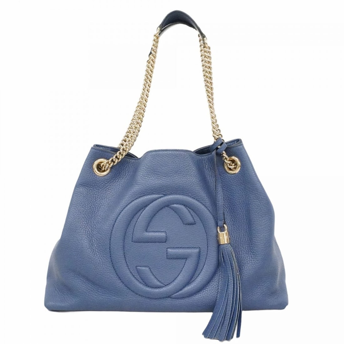 Gucci Soho Shoulder Bag 536196 Leather Blue Champagne Women's: --- Catalog ---Category: SizeSize (HxWxD): 27cm x 36.5cm x 15cm / 10.62'' x 14.37'' x 5.9''Category: DesignType: Shoulder bagColor: BlueGender: WomenMaterial: Leather Hardware Color: Champagne goldCat