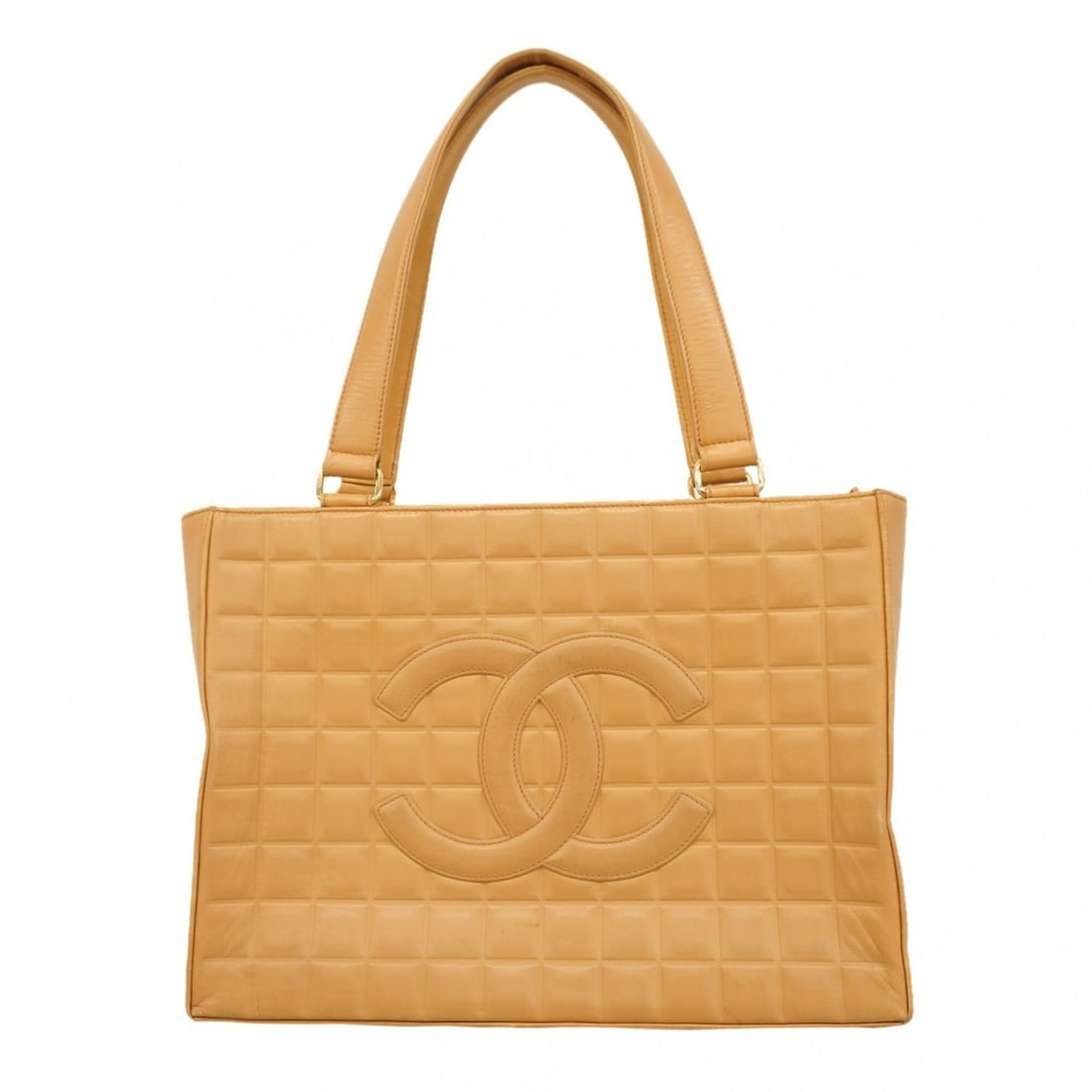 Chanel Tote Bag, Chocolate Bar Design, Lambskin, Beige/Champagne, Women's, P2749163: --- Catalog ---Category: SizeSize (HxWxD): 24cm x 32.5cm x 6cm / 9.44'' x 12.79'' x 2.36''Category: DesignType: Tote bagColor: BeigeGender: WomenMaterial: Leather Hardware Color: Champagne goldLeather
