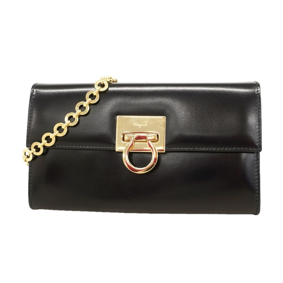 Salvatore Ferragamo Shoulder Bag, Gancini Leather, Black, Women's, P2746730: --- Catalog ---Category: SizeSize (HxWxD): 11.5cm x 20cm x 5cm / 4.52'' x 7.87'' x 1.96''Category: DesignType: Shoulder bagColor: BlackGender: WomenMaterial: Leather Hardware Color: GoldCategory: Gene