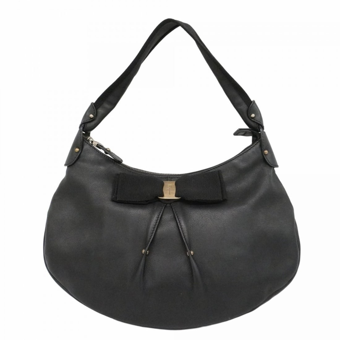 Salvatore Ferragamo Vara Leather Handbag, Black, Women's: --- Catalog ---Category: SizeSize (HxWxD): 21.5cm x 34cm x 4.5cm / 8.46'' x 13.38'' x 1.77''Category: DesignType: HandbagColor: BlackGender: WomenMaterial: Leather Hardware Color: GoldCategory: Genera