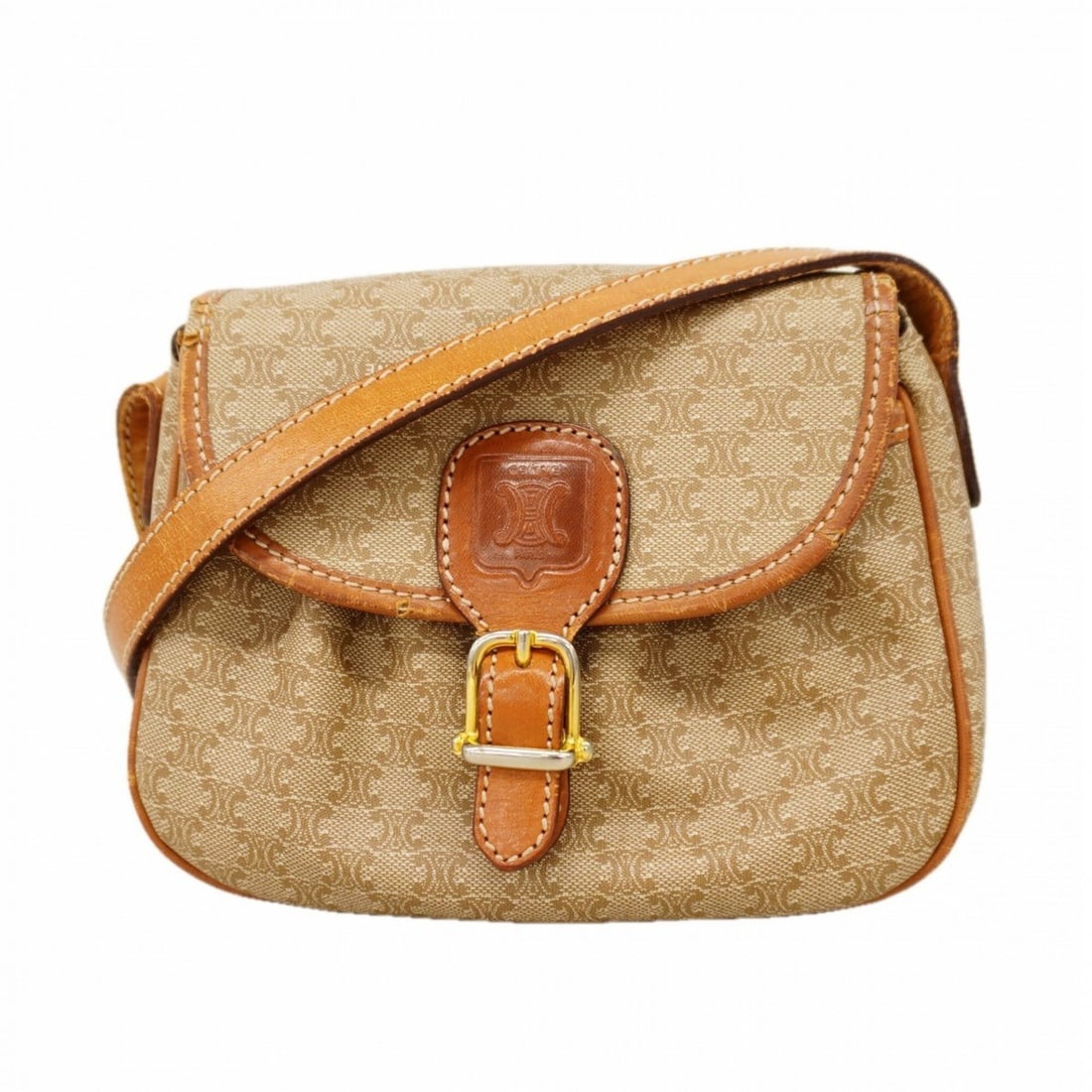 Celine Macadam Shoulder Bag, Brown, Women's: --- Catalog ---Category: SizeSize (HxWxD): 15cm x 18cm x 6cm / 5.9'' x 7.08'' x 2.36''Category: DesignType: Shoulder bagColor: BrownGender: WomenMaterial: PVC Hardware Color: GoldCategory: GeneralBran
