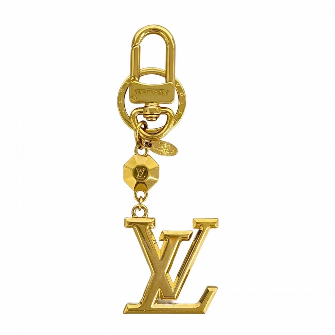 Louis Vuitton Keychain Charm LV Facette M65216 Gold Men's Women's: --- Catalog ---Category: SizeSize (HxWxD): 12cm x 4cm x 5.00mm / 4.72'' x 1.57'' x 0.19''Category: DesignType: KeyringColor: GoldGender: Men,WomenCategory: GeneralMPN: M65216Brand: Louis Vuitton--- It
