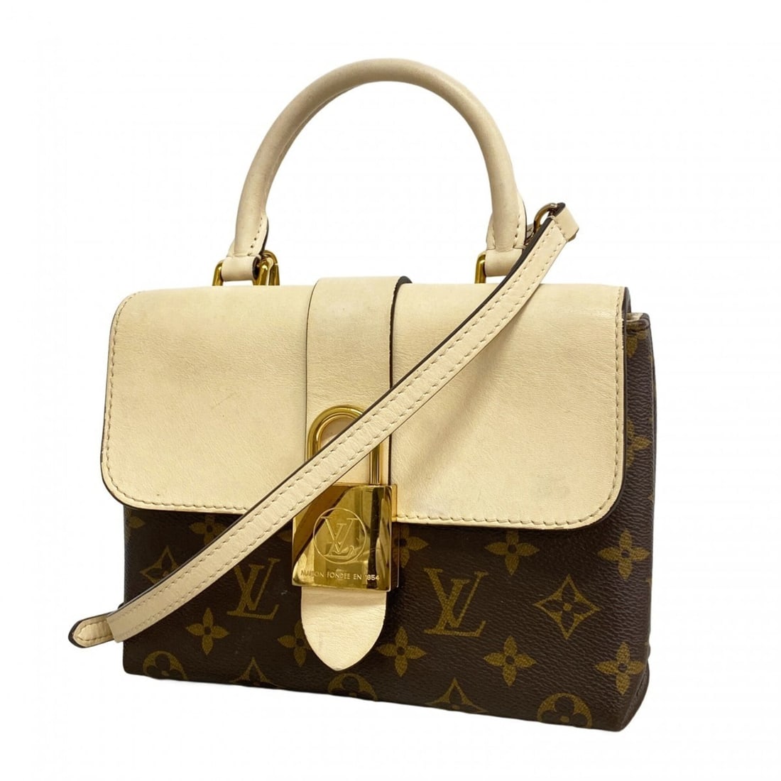 Louis Vuitton Monogram Rocky BB Handbag M44653 Cream 2-way bag for women: --- Catalog ---Category: SizeSize (HxWxD): 16cm x 20.5cm x 7.5cm / 6.29'' x 8.07'' x 2.95''Category: DesignType: HandbagColor: CreamGender: WomenCategory: GeneralMPN: M44653Brand: Louis Vuitton--- Ite