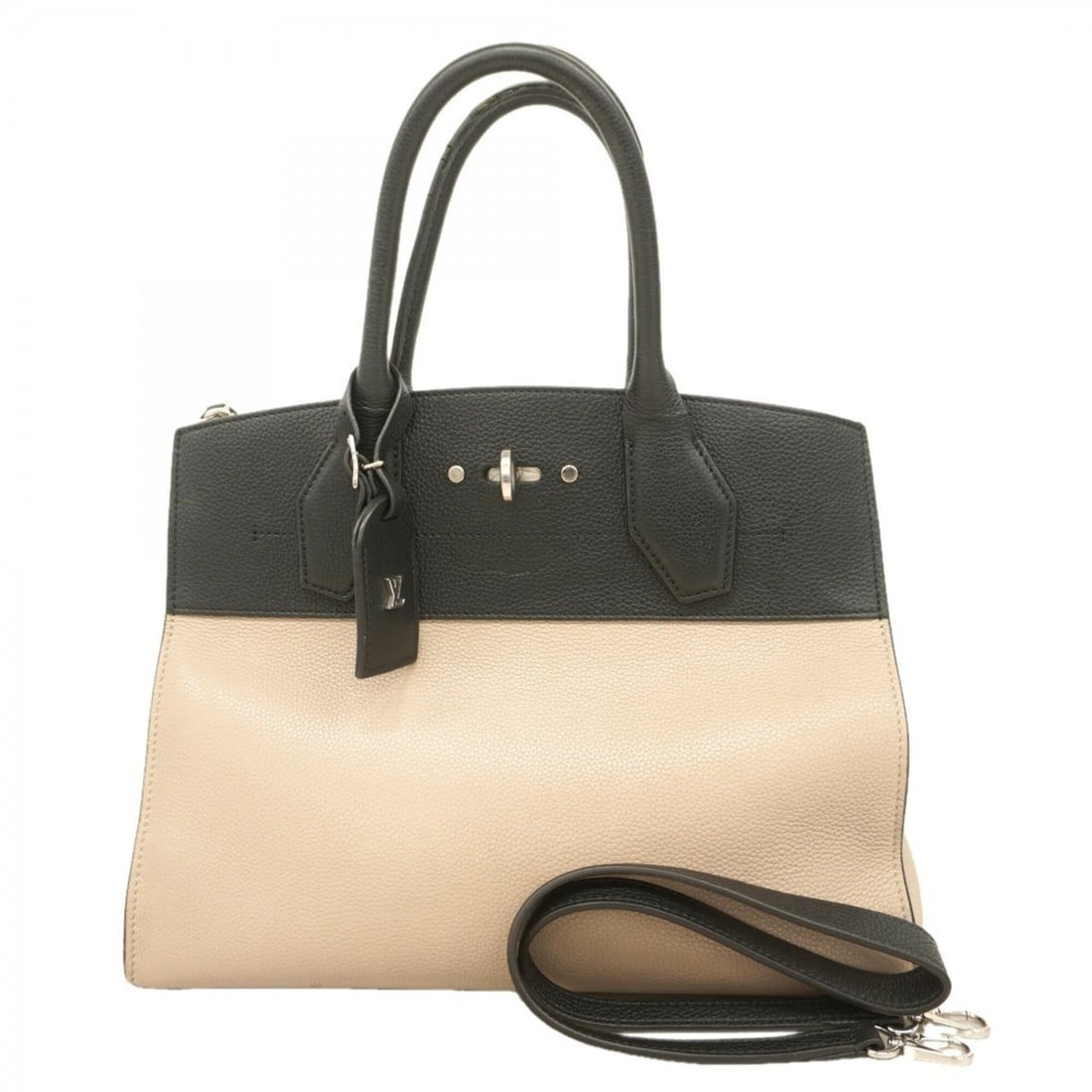 Louis Vuitton City Steamer MM Handbag M54314 Beige Noir 2-way bag for women: --- Catalog ---Category: SizeSize (HxWxD): 24.5cm x 31cm x 14cm / 9.64'' x 12.2'' x 5.51''Category: DesignType: HandbagColor: Beige, NoirGender: WomenCategory: GeneralMPN: M54314Brand: Louis Vuitton--