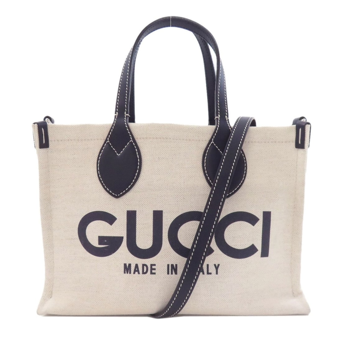 Gucci 772144 Japan Limited Edition GUCCI Print Mini 2-Way Handbag Canvas Women's: --- Catalog ---Category: SizeSize (HxWxD): 19.5cm x 27.5cm x 12cm / 7.67'' x 10.82'' x 4.72''Category: DesignType: HandbagColor: Navy, WhiteGender: WomenMaterial: Canvas Category: GeneralBrand: Gucci-