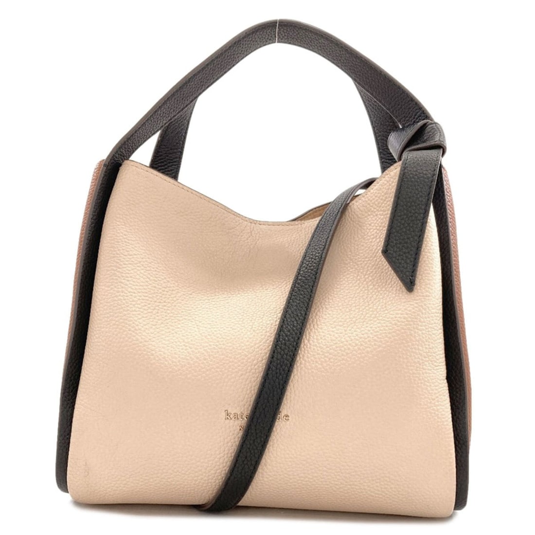 Kate Spade 2-way Leather Handbag for Women: --- Catalog ---Category: SizeSize (HxWxD): 21cm x 24cm x 12cm / 8.26'' x 9.44'' x 4.72''Category: DesignType: HandbagColor: Beige, BrownGender: WomenMaterial: Leather Category: GeneralBrand: Kate Spad