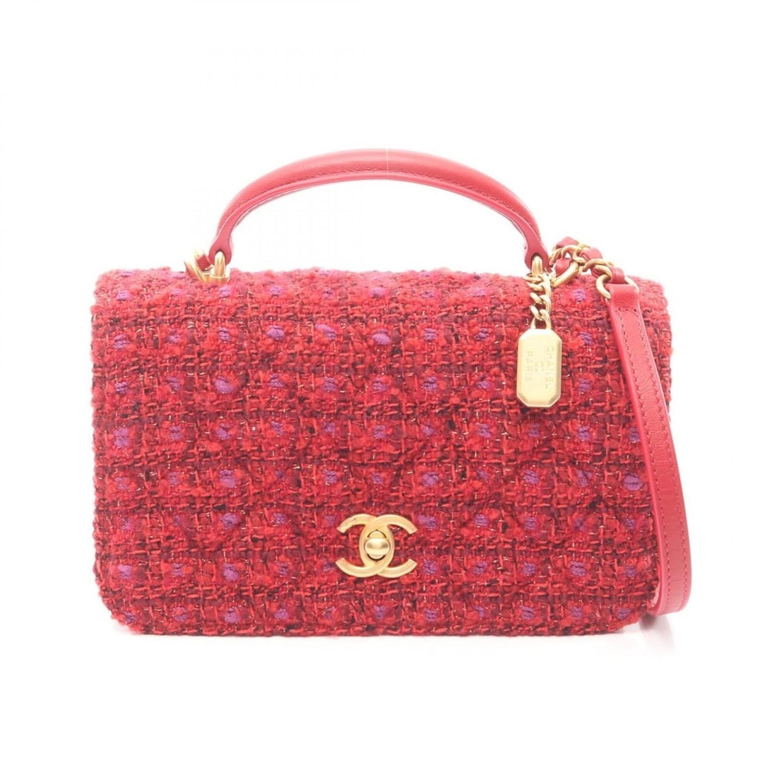 Chanel Matelassé Mini 2-Way Shoulder Bag/Handbag, Fabric Leather, Women's, Red: --- Catalog ---Category: SizeSize (HxWxD): 12cm x 20cm / 4.72'' x 7.87''Category: DesignType: Handbag, Shoulder bagColor: Red colorGender: WomenLining: Leather Material: Fabric Category: GeneralBrand: