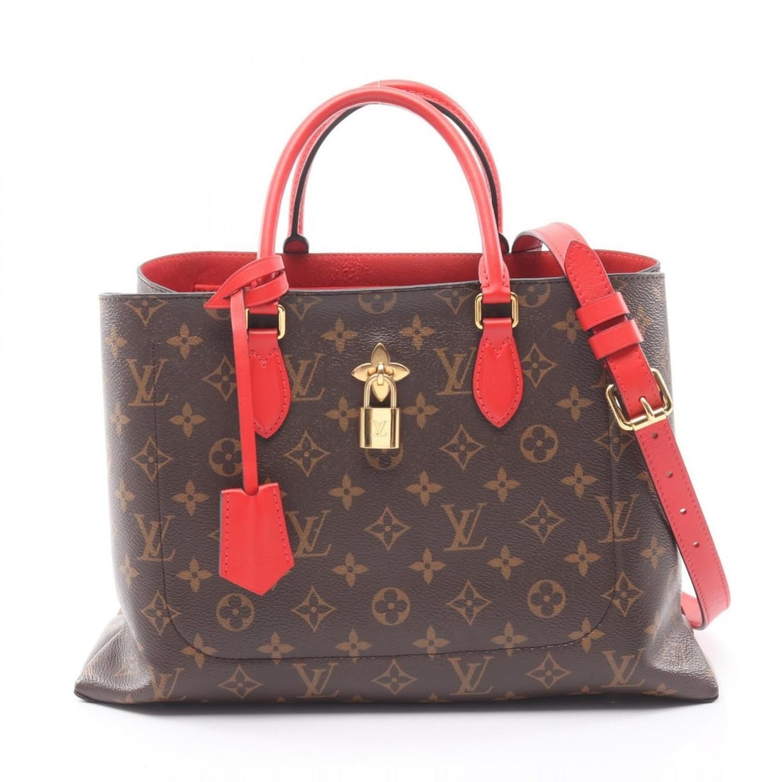 Louis Vuitton Flower Tote 2-Way Bag/Handbag, Coated Canvas and Leather, Monogram Pattern, Women's,: --- Catalog ---Category: SizeSize (HxWxD): 23.5cm x 35cm x 13cm / 9.25'' x 13.77'' x 5.11''Category: DesignType: Handbag, Tote bagColor: Brown, Coquelicots, Monogram, Red colorGender: WomenMaterial: C