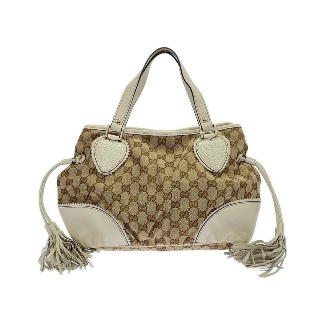 Gucci 211955 handbag: --- Catalog ---Category: SizeWeight: 420g / 14.81oz.Size (HxWxD): 22cm x 37cm x 11cm / 8.66'' x 14.56'' x 4.33''Handle Length: 36cm / 14.17''Category: DesignType: HandbagColor: Beige, IvoryGender: Wom