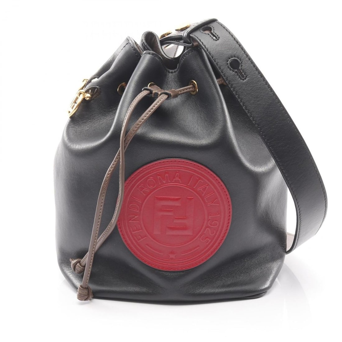 Fendi Montresor Shoulder Bag/Handbag, Leather, Women's, Black/Red, 8BT298: --- Catalog ---Category: SizeSize (HxWxD): 23cm x 17cm x 15cm / 9.05'' x 6.69'' x 5.9''Category: DesignType: Handbag, Shoulder bagColor: Black, Red colorGender: WomenMaterial: Leather Category: Genera