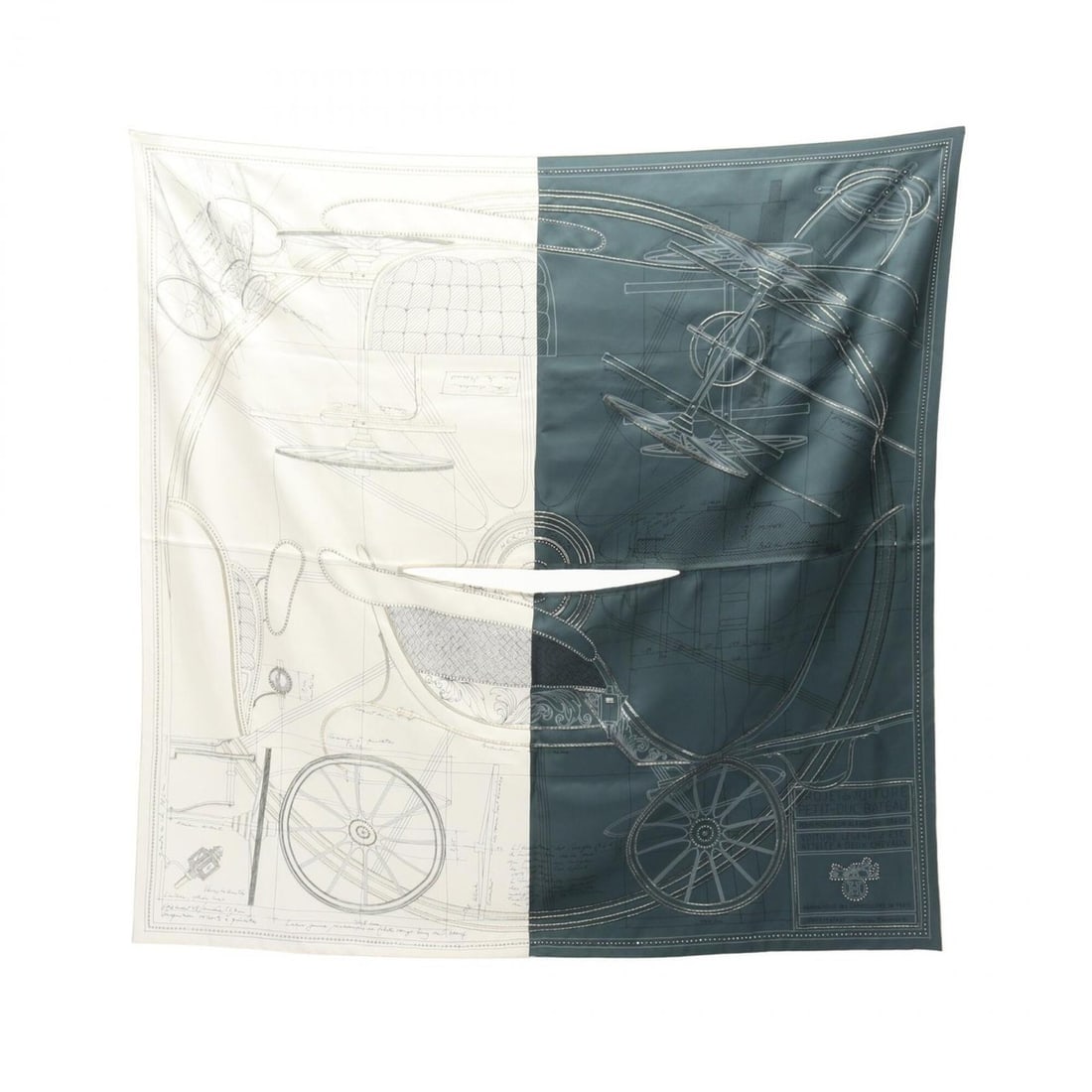 Hermes Carre desserts Project de Voiture Petit-Duc Bateau Beaded Scarf/Muffler, Silk, Women's,: --- Catalog ---Category: SizeSize (LxW): 89cm x 89cm / 35.03'' x 35.03''Category: DesignType: ScarfColor: Black, Green, WhiteGender: WomenMaterial: Silk Category: GeneralBrand: Hermes--- Item List ---