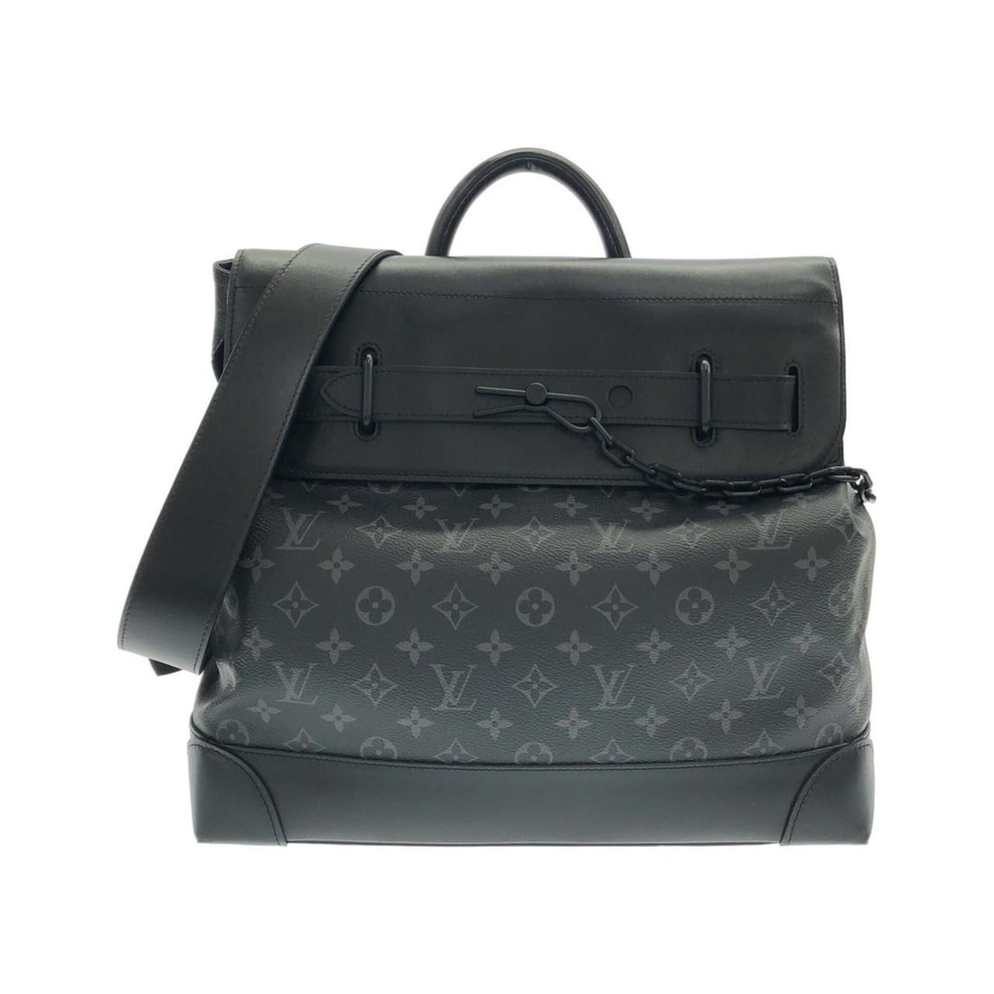 Louis Vuitton Monogram Eclipse Steamer PM M44731 Handbag: --- Catalog ---Category: SizeSize (HxWxD): 32.5cm x 36cm x 14cm / 12.79'' x 14.17'' x 5.51''Category: DesignType: HandbagColor: BlackGender: Women,MenMaterial: Coated canvas Category: GeneralMPN: M447