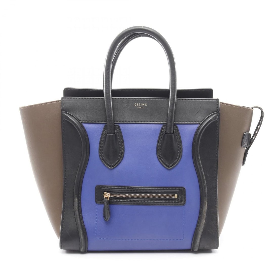 Celine Luggage Mini Shopper Handbag, Leather, Women's, Black, Gray, Blue, 189213: --- Catalog ---Category: SizeSize (HxWxD): 30cm x 31cm x 18cm / 11.81'' x 12.2'' x 7.08''Category: DesignType: HandbagColor: Black, Blue, GrayGender: WomenMaterial: Leather Category: GeneralMPN: 18921