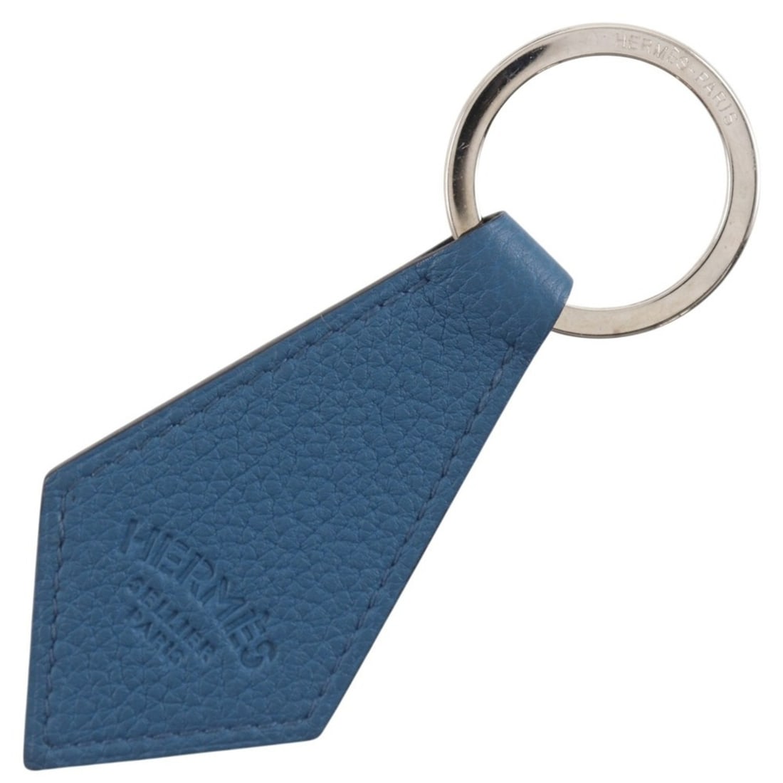 Hermes Porte-Cré Tab Keychain/Keyring, Togo Leather, Blue, Unisex: --- Catalog ---Category: SizeWeight: 18.2g / 0.64oz.Size (HxWxD): 12cm x 4.5cm x 8.00mm / 4.72'' x 1.77'' x 0.31''Category: DesignType: KeyringColor: BlueGender: Unisex,Women,MenMaterial: Togo leather