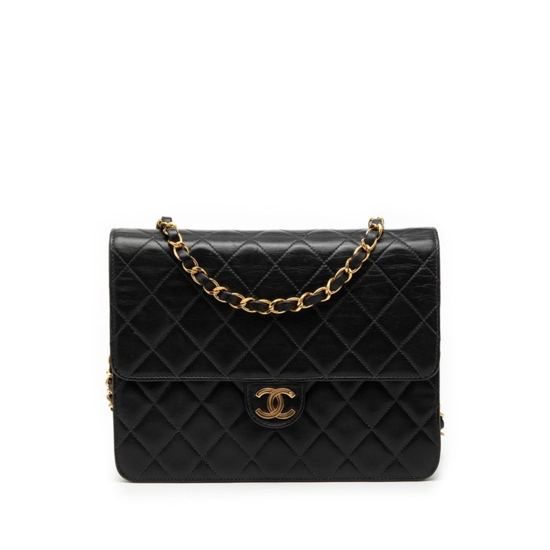 Chanel Matelassé Coco Mark Shoulder Bag, Black Lambskin, Women's CHANEL: --- Catalog ---Category: SizeSize (HxWxD): 17cm x 22cm x 8cm / 6.69'' x 8.66'' x 3.14''Category: DesignType: Shoulder bagColor: BlackGender: WomenMaterial: Leather Leather/Fur Type: LambskinCategory: 