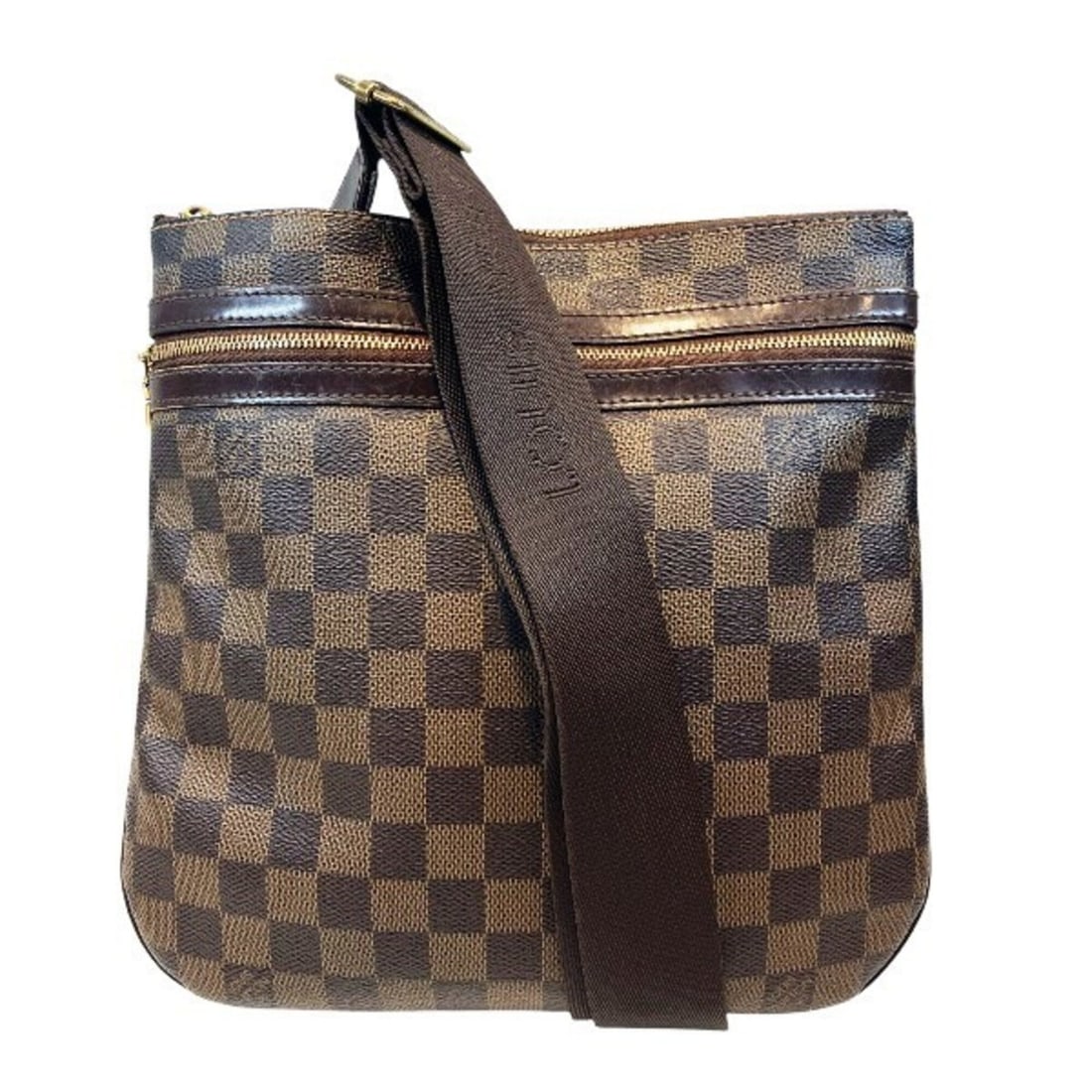 Louis Vuitton Pochette Bosphore Shoulder Bag, Damier, N51111: --- Catalog ---Category: SizeSize (HxWxD): 25cm x 26cm x 2cm / 9.84'' x 10.23'' x 0.78''Category: DesignType: Pochette, Shoulder bagColor: Brown, Damier CanvasGender: Women,MenMaterial: Damier Canvas 