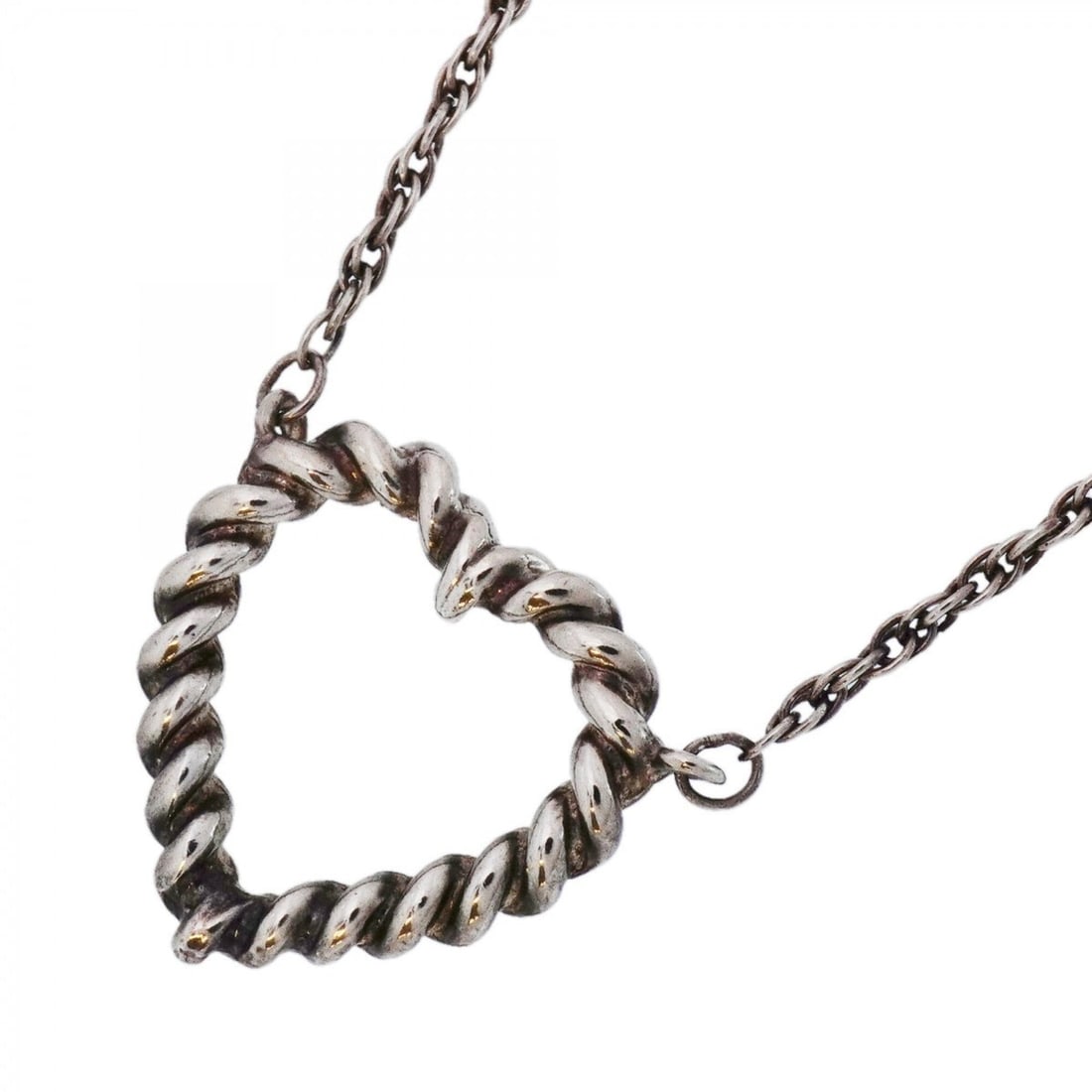 Tiffany & Co. Twist Heart Necklace, Sterling Silver 925, Women's: --- Catalog ---Category: SizePendant Size: 20.7mm x 23.2mm / 0.81'' x 0.91''Neck Circumference: 50 cm / 19.68''Category: DesignGender: WomenMaterial: Silver 925Necklace Type: NecklaceCategory: General