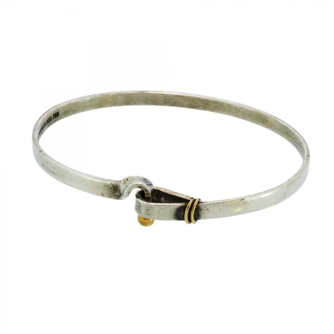 Tiffany & Co. Love Knot Bangle, 18K Yellow Gold (KYG), Sterling Silver 925, Women's: --- Catalog ---Category: SizeLength: 17.5cm / 6.88''Category: DesignType: BangleGender: WomenMaterial: Silver 925, Yellow gold (18K)Category: GeneralBrand: Tiffany--- Item List ---Section: ConditionRa