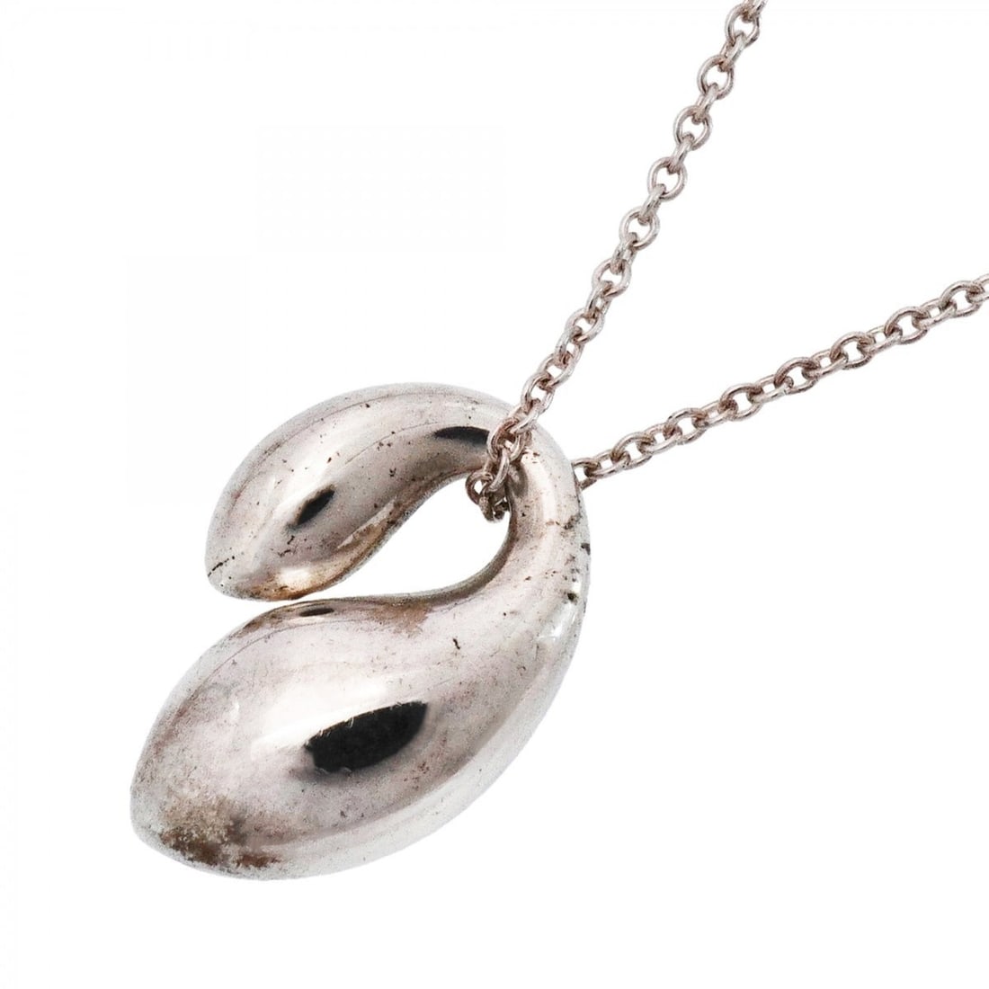 Tiffany & Co. Double Teardrop Necklace, Sterling Silver 925, Women's: --- Catalog ---Category: SizePendant Size: 16.5mm x 12.3mm / 0.64'' x 0.48''Neck Circumference: 41 cm / 16.14''Category: DesignGender: WomenMaterial: Silver 925Necklace Type: NecklaceCategory: General