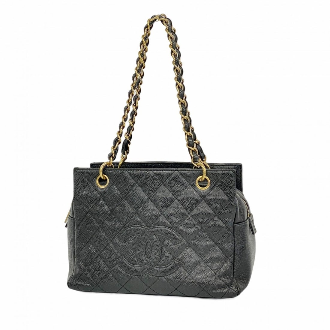 Chanel Matelassé Chain Shoulder Bag, Caviar Leather, Black, Women's, P2765858: --- Catalog ---Category: SizeSize (HxWxD): 19.5cm x 25cm x 13.5cm / 7.67'' x 9.84'' x 5.31''Category: DesignType: Shoulder bagColor: BlackGender: WomenMaterial: Grained Calfskin Hardware Color: GoldCa