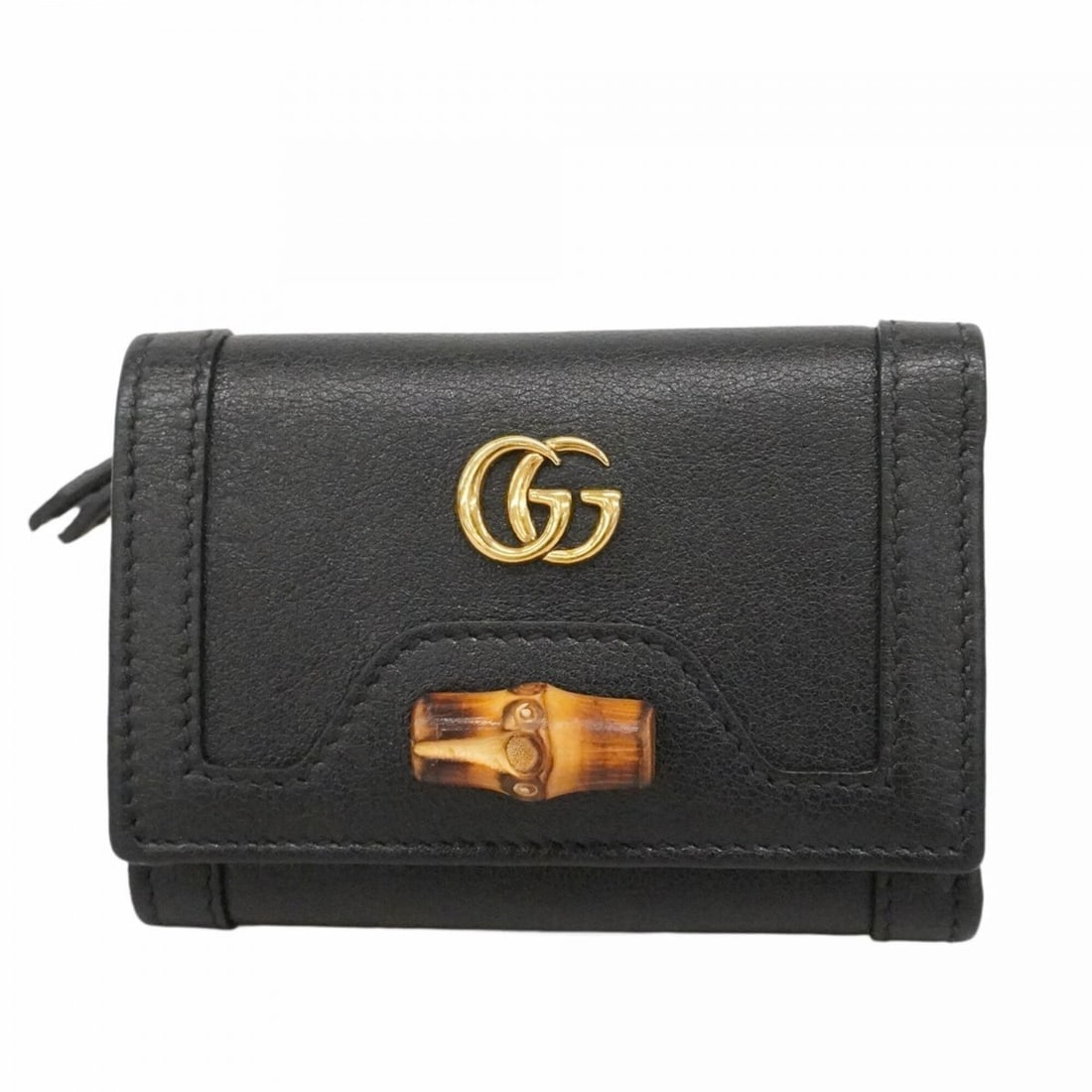 Gucci Tri-fold Wallet Bamboo GG Marmont 658633 Leather Black Women's P2754505: --- Catalog ---Category: SizeSize (HxWxD): 8cm x 11cm x 3cm / 3.14'' x 4.33'' x 1.18''Category: DesignType: Wallet (tri-fold)Color: BlackGender: WomenMaterial: Leather Category: GeneralMPN: 658633Bran